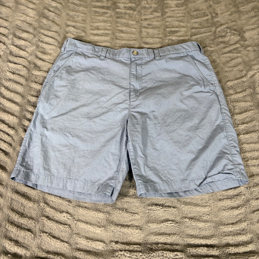 Eddie Bauer Mens Blue Cotton Chino Shorts Size 36 Casual Outdoor Classic Fit